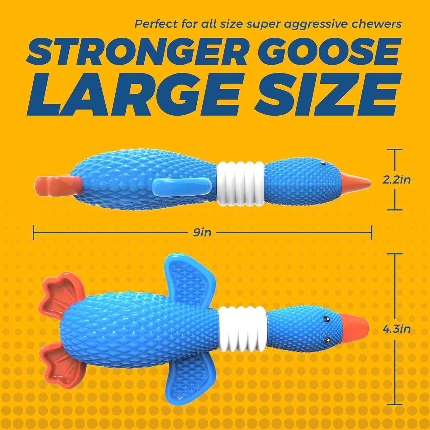Upgraded Nylon Goose Dog Toys for Aggressive Chewers,Tough Dog Toys for Large Dogs Medium Breed,Durable Dog Chew Toys for Teething,Heavy Duty Bone Indestructible Dog Toys