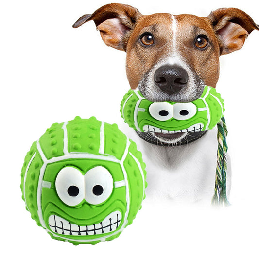Rubber , Tennis  Soft Dog Balls for Aggressive Chewers, Tough Durable Dogs Toys, Interactive Play Squeaky Dog Toy for Small Dogs
