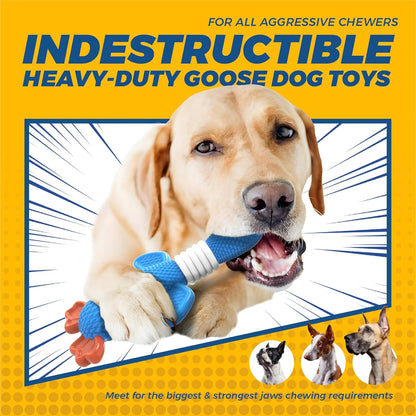 Upgraded Nylon Goose Dog Toys for Aggressive Chewers,Tough Dog Toys for Large Dogs Medium Breed,Durable Dog Chew Toys for Teething,Heavy Duty Bone Indestructible Dog Toys