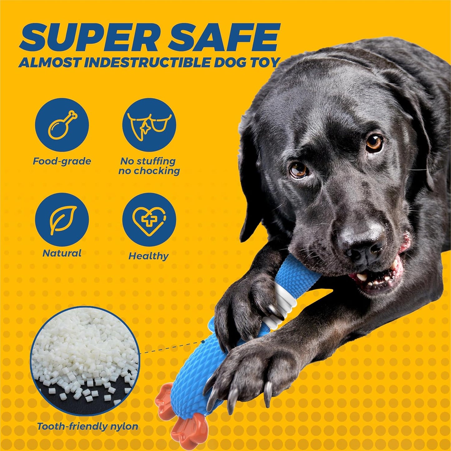 Upgraded Nylon Goose Dog Toys for Aggressive Chewers,Tough Dog Toys for Large Dogs Medium Breed,Durable Dog Chew Toys for Teething,Heavy Duty Bone Indestructible Dog Toys