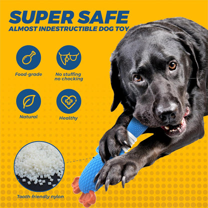 Upgraded Nylon Goose Dog Toys for Aggressive Chewers,Tough Dog Toys for Large Dogs Medium Breed,Durable Dog Chew Toys for Teething,Heavy Duty Bone Indestructible Dog Toys