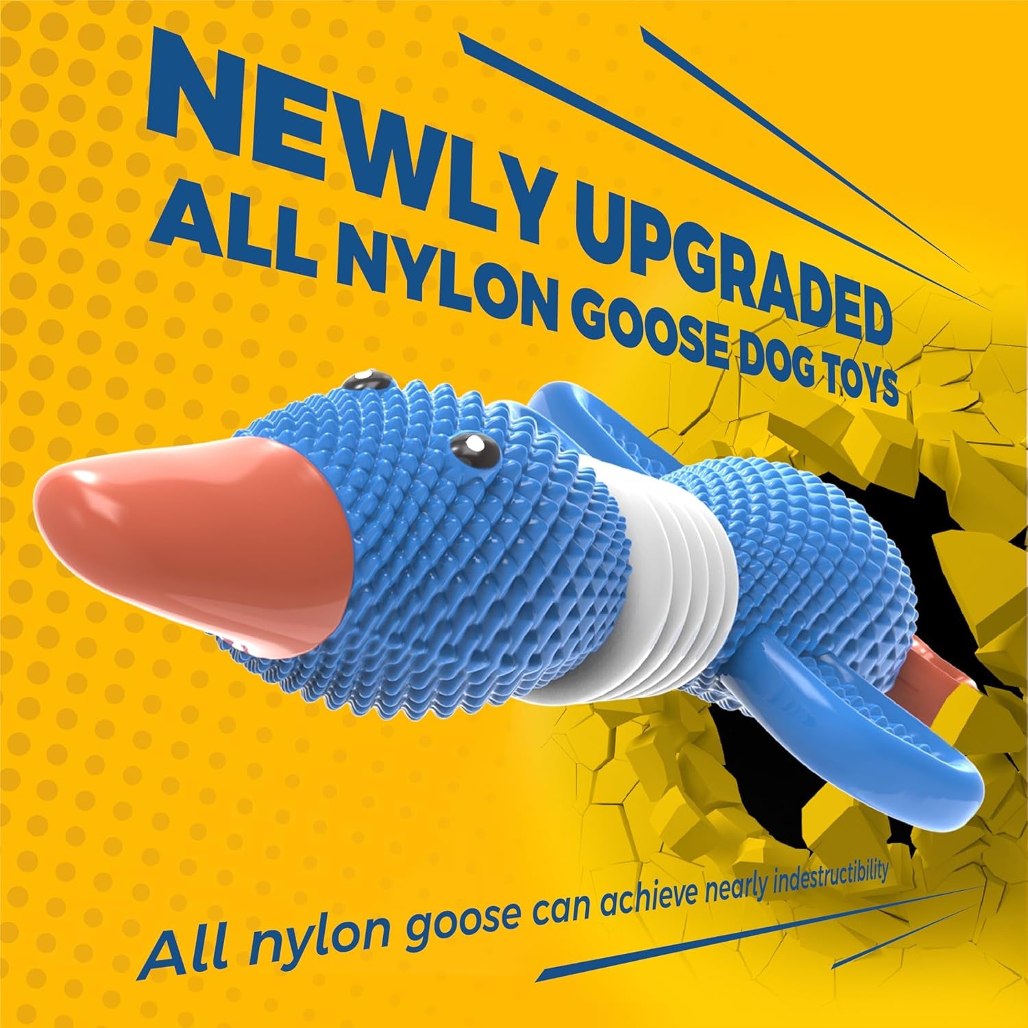 Upgraded Nylon Goose Dog Toys for Aggressive Chewers,Tough Dog Toys for Large Dogs Medium Breed,Durable Dog Chew Toys for Teething,Heavy Duty Bone Indestructible Dog Toys